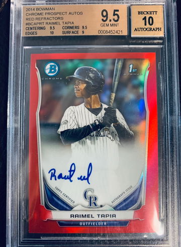 Raimel Tapia /5 2013 Bowman Chrome Red Auto 