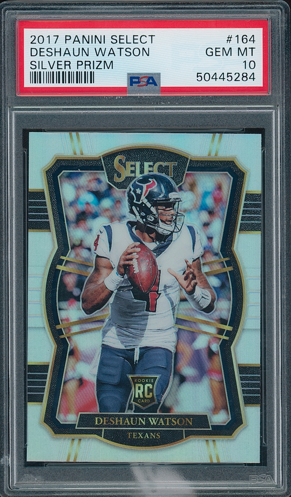 2017 Panini Select Deshaun Watson Premier Level Silver #164 PSA 10 Gem Mint Rookie Card RC