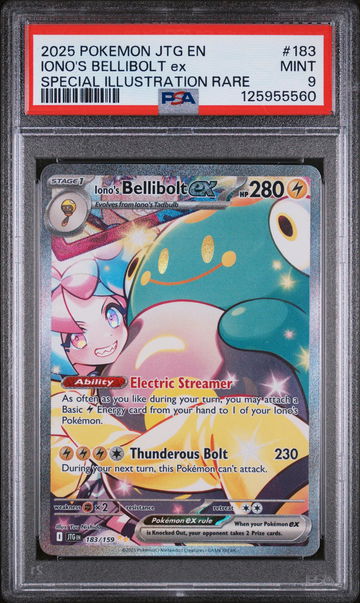 2025 Pokemon Journey Together Special Illustration Rare Iono's Bellibolt Ex #183 PSA 9