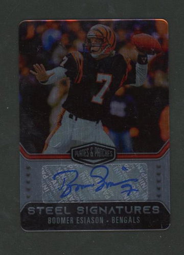 2023 Panini Plates & Patches Steel Signatures Boomer Esiason #SS-BE Auto /25