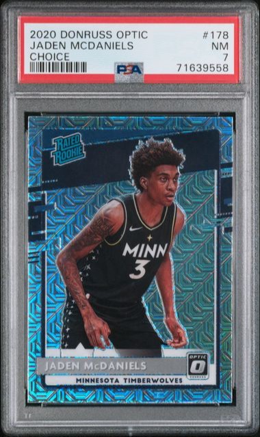 2020 PANINI DONRUSS OPTIC JADEN MCDANIELS CHOICE ROOKIE RC CARD #178 PSA 7