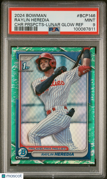 2024 Bowman Chrome Prospects Raylin Heredia #BCP146 Prspcts Lunar Glow Ref PSA 9