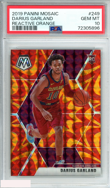2019 PANINI MOSAIC DARIUS GARLAND #249 REACTIVE ORANGE RC PSA 10 GEM MT