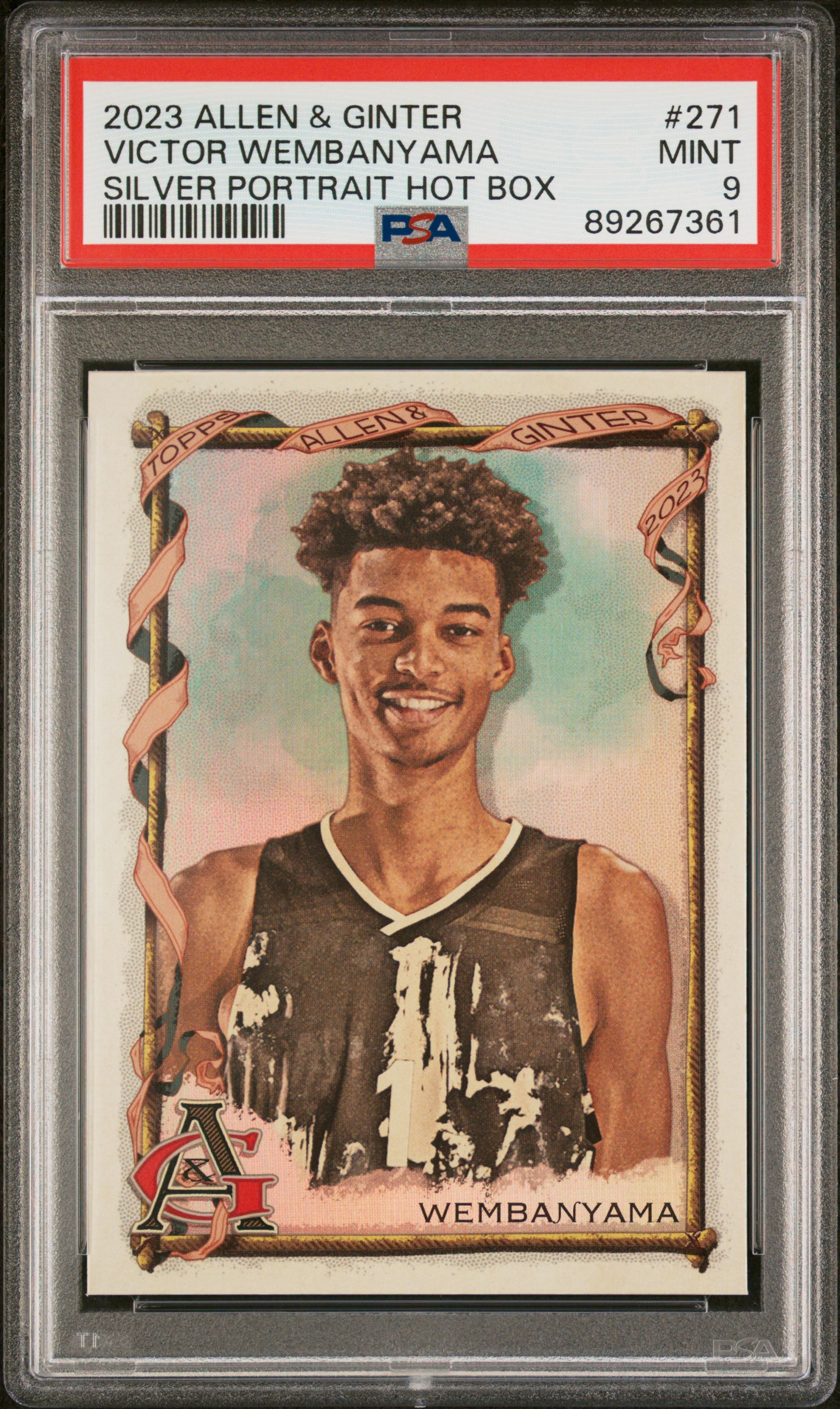2023 Topps Allen and Ginter Silver Portrait Hot Box Victor Wembanyama #271 PSA 9