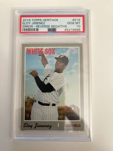 Eloy Jimenez 2019 Topps Heritage Error Reverse Negative Rookie PSA 10