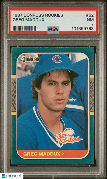 1987 Donruss Rookies Greg Maddux #52 PSA 7