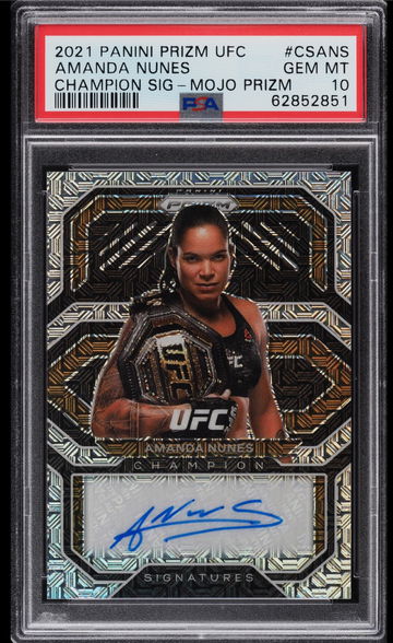 2021 Panini Prizm UFC Champion Mojo Amanda Nunes AUTO /25 PSA 10 GEM MINT