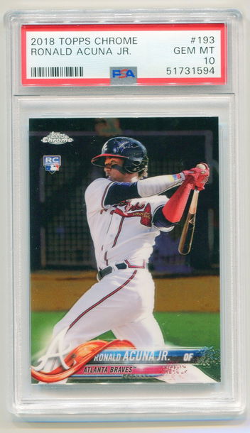 Ronald Acuna 2018 Topps Chrome Rookie #193 PSA 10 Gem Mint