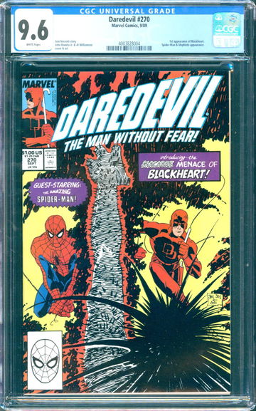 Daredevil #270 (1989) CGC 9.6 -- White pages; 1st app. of Blackheart; Spider-Man