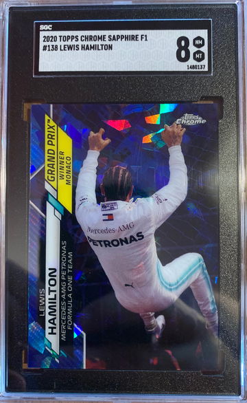 2020 Topps Chrome Sapphire Formula 1 Lewis Hamilton #138 SGC 8
