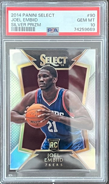 2014 panini select Joel embiid silver prizm psa 10