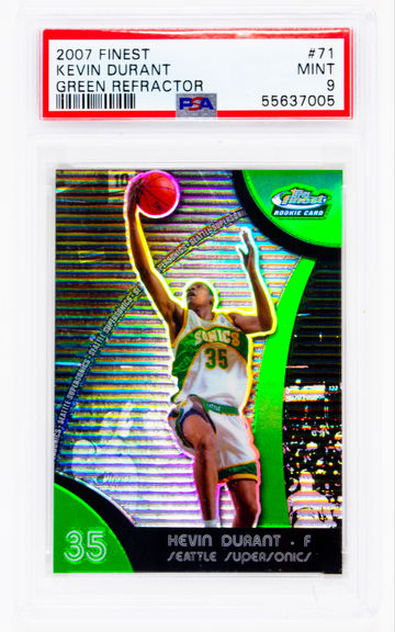 2007-08 Topps Finest Kevin Durant Green Refractor #/149 PSA 9