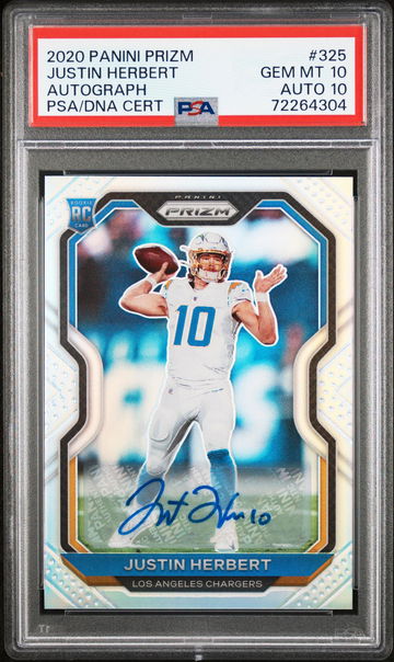 2020 Panini Prizm Rookie Autograph Justin Herbert #325 PSA 10