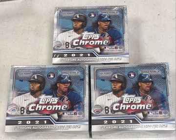 3X 2021 TOPPS CHROME BASEBALL JUMBO HOBBY BOX - SUPPORT A LOCAL CARD SHOP!