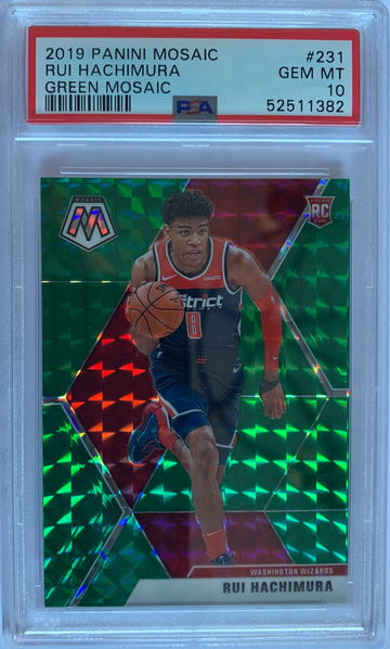 2019 Panini Mosaic Rui Hachimura Green Mosaic PSA 10 