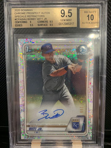2020 Bobby Witt Jr Bowman Chrome Speckle Refractor Auto Prospect #164/299