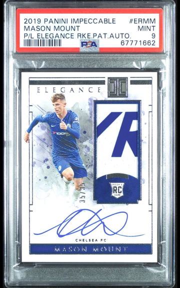 Mason Mount 2019 Panini Impeccable ELEGANCE Rookie Patch On Card Autograph #/35 PSA 9 Auto