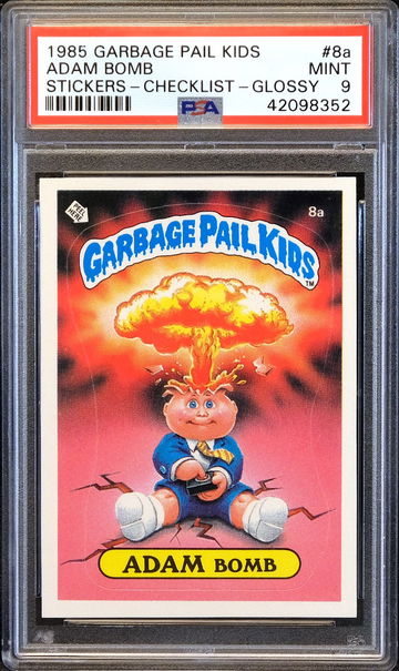 1985 Garbage Pail Kids ADAM BOMB #8a 🔥 GLOSSY CHECKLIST 🔥 PSA 9 - LOW POP!
