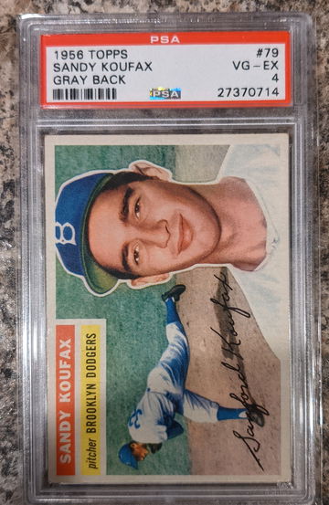 1956 Topps Sandy Koufax Gray Back PSA 4