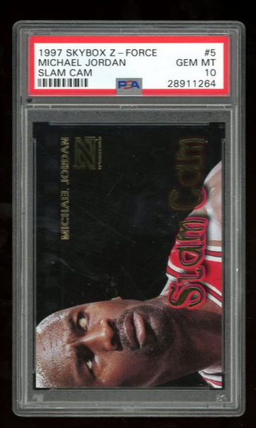 1997 SKYBOX Z-FORCE SLAM CAM MICHAEL JORDAN PSA 10