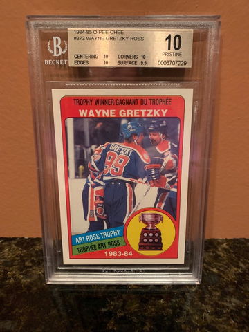 1984-85 O-PEE-CHEE OPC Wayne Gretzky #373 ROSS BGS 10 Pristine (Pop of 8) *RARE*