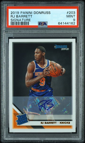 💎🚨 2019-20 Panini Donruss RJ BARRETT RC Signature Auto |PSA 9| Knicks 🏀🔥