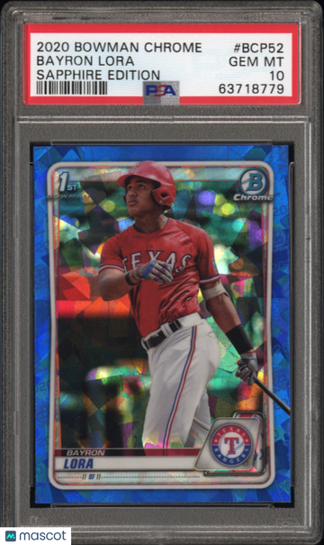 2020 Bowman Chrome Sapphire Edition Bayron Lora #BCP52 PSA 10