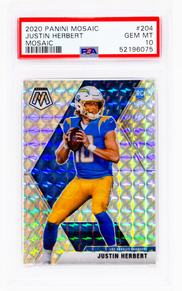 2020 Justin Herbert Panini Mosaic  Mosaic  #204 PSA 10