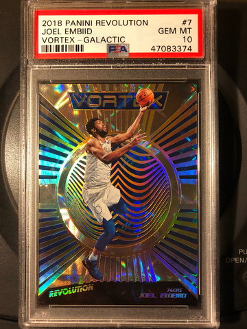 2018-19 Panini Revolution Joel Embiid Vortex Galactic SP PSA 10 Low Pop Sixers