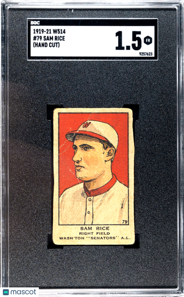 1919-21 W514 (W514) Sam Rice #79 SGC 1.5