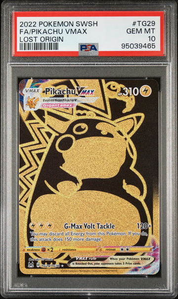 2022 Pokemon Sword and Shield Lost Origin Trainer Gallery Pikachu Vmax #TG29 PSA 10