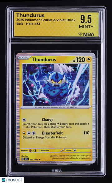 2025 Pokemon Scarlet & Violet Black Bolt Thundurus Holo MBA 9.5 #33