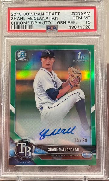 Shane mcclanahan 1st bowman green refractor auto /99 pop 5