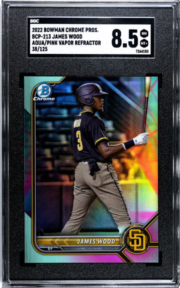 2022 Bowman Chrome James Wood Aqua/Pink Vapor Refractor
