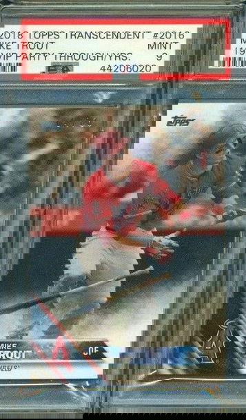 2018 Topps Transcendent Mike Trout Through the Years VIP Party /83 2016 PSA 9