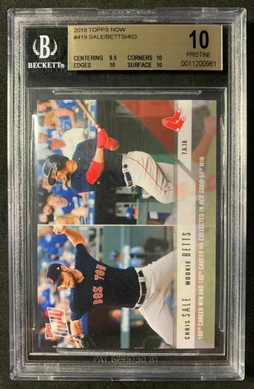 2018 Topps Now #419 Chris Sale / Mookie Betts /403 BGS 10 PRISTINE POP 5 - DHL Express Air with Tracking from Overseas