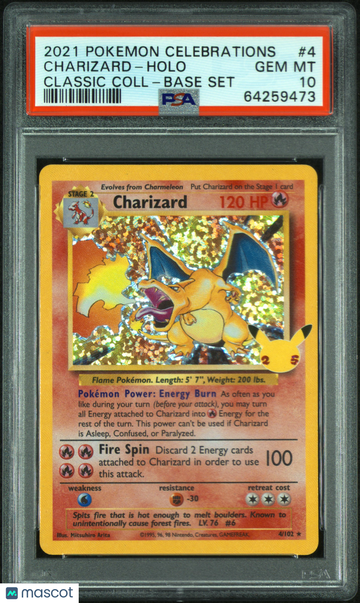 CHARIZARD 2021 Pokemon Celebrations Classic Collection Base Set Holo #4 PSA 10