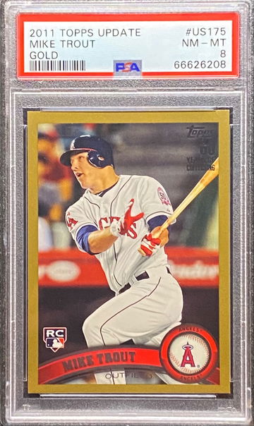 2011 Topps Update Mike Trout Gold /2011 Rookie PSA 8 