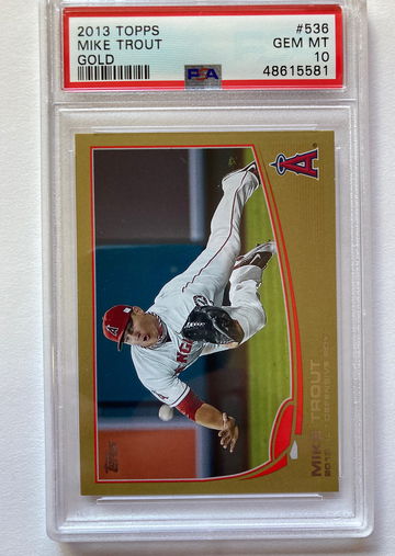 2013 topps gold mike trout psa 10 gem mint low pop newly slabbed
