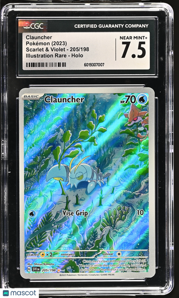 2023 Pokémon Scarlet & Violet Clauncher Illustration Rare CGC 7.5 #205/198