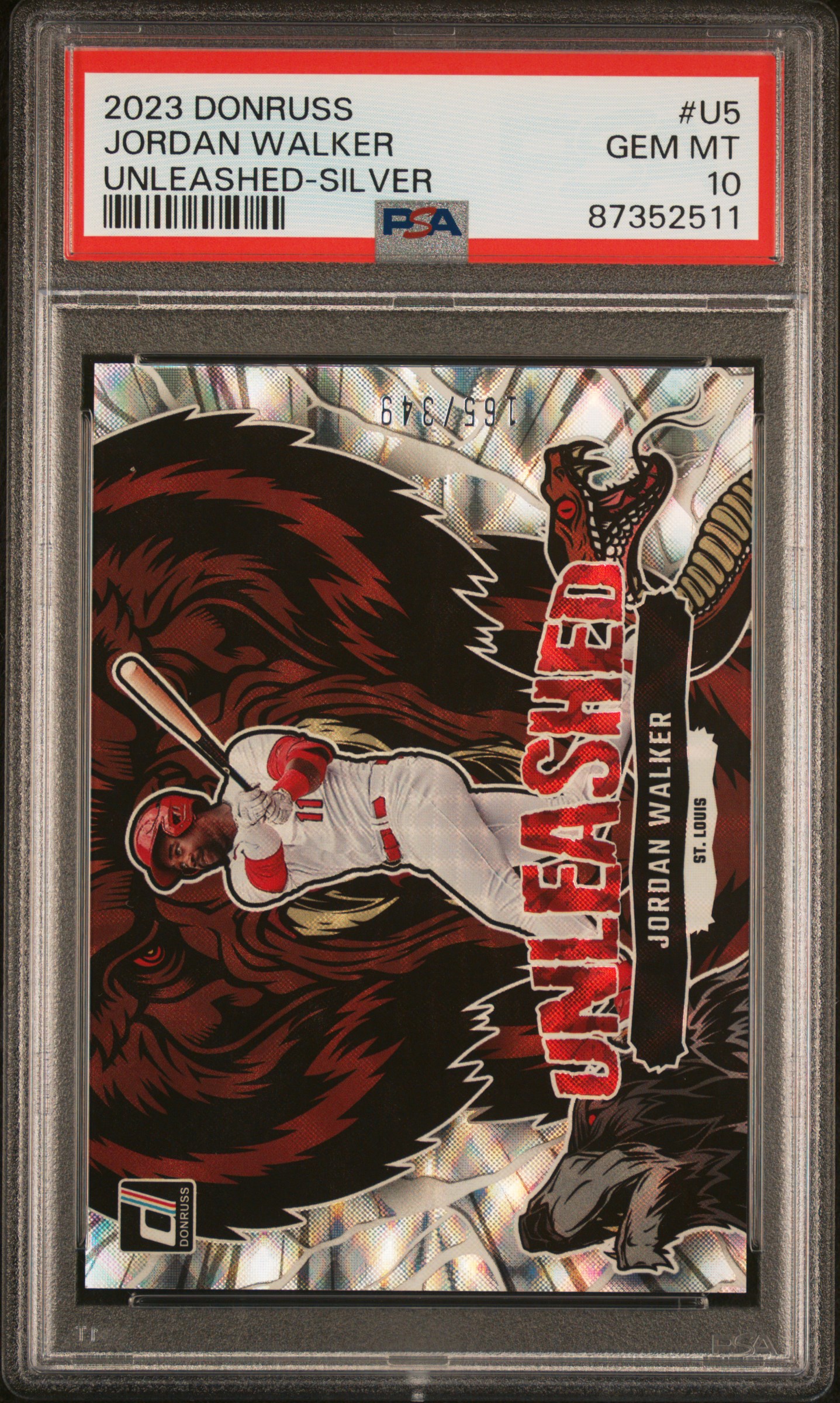 2023 Panini Donruss Unleashed Silver Jordan Walker #U5 PSA 10