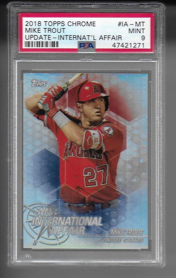 2018 Topps Chrome Update Mike Trout International Affair PSA 9 Card #IA-MT