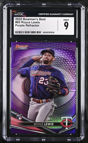 2022 BEST ROYCE LEWIS PURPLE REFRACTOR #65 CGC 9 BS.B1.09