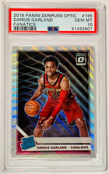 Darius Garland 2019 Panini Donruss Optic Fanatics Refractor Rookie Card RC #195 PSA 10 GEM MINT Cleveland Caviliers