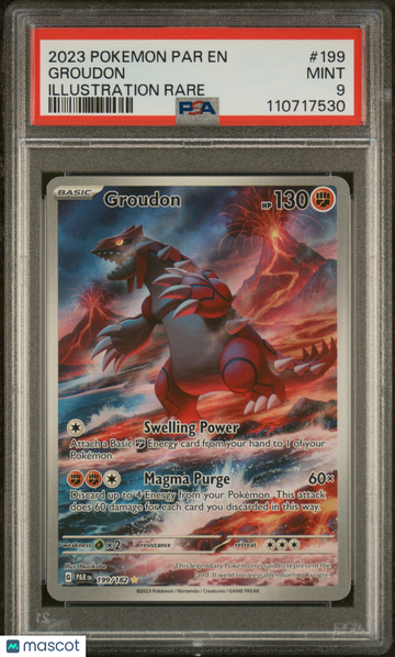2023 Pokemon Par EN-Paradox Rift Groudon Illustration Rare PSA 9 #199