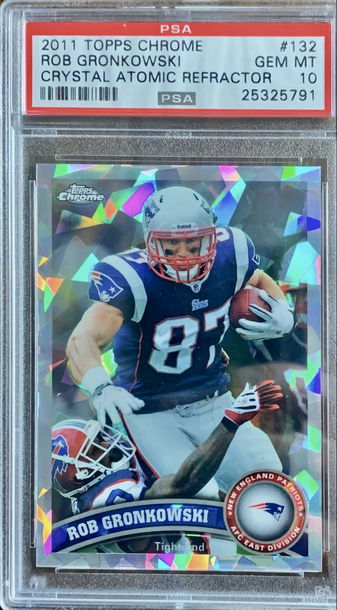 2011 Topps Chrome Crystal Atomic Refractor Rob Gronkowski 75/139 POP 5