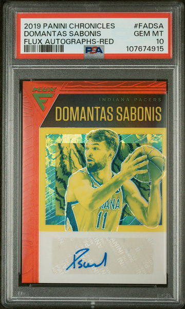 2019 Panini Chronicles Flux Red Domantas Sabonis #FA-DSA Auto PSA 10