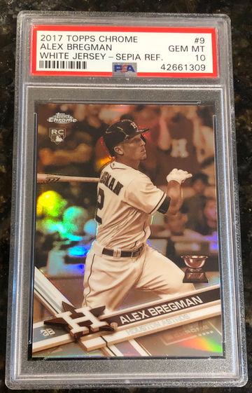 2017 Topps Chrome Alex Bregman White Jersey Sepia Refractor PSA 10