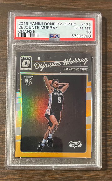 Dejounte Murray Orange Optic /199 Rookie RC PSA 10 Hawks Spurs