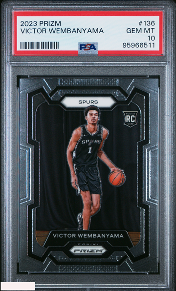 2023 PANINI PRIZM VICTOR WEMBANYAMA #136 ROOKIE RC SPURS PSA 10 GEM MT